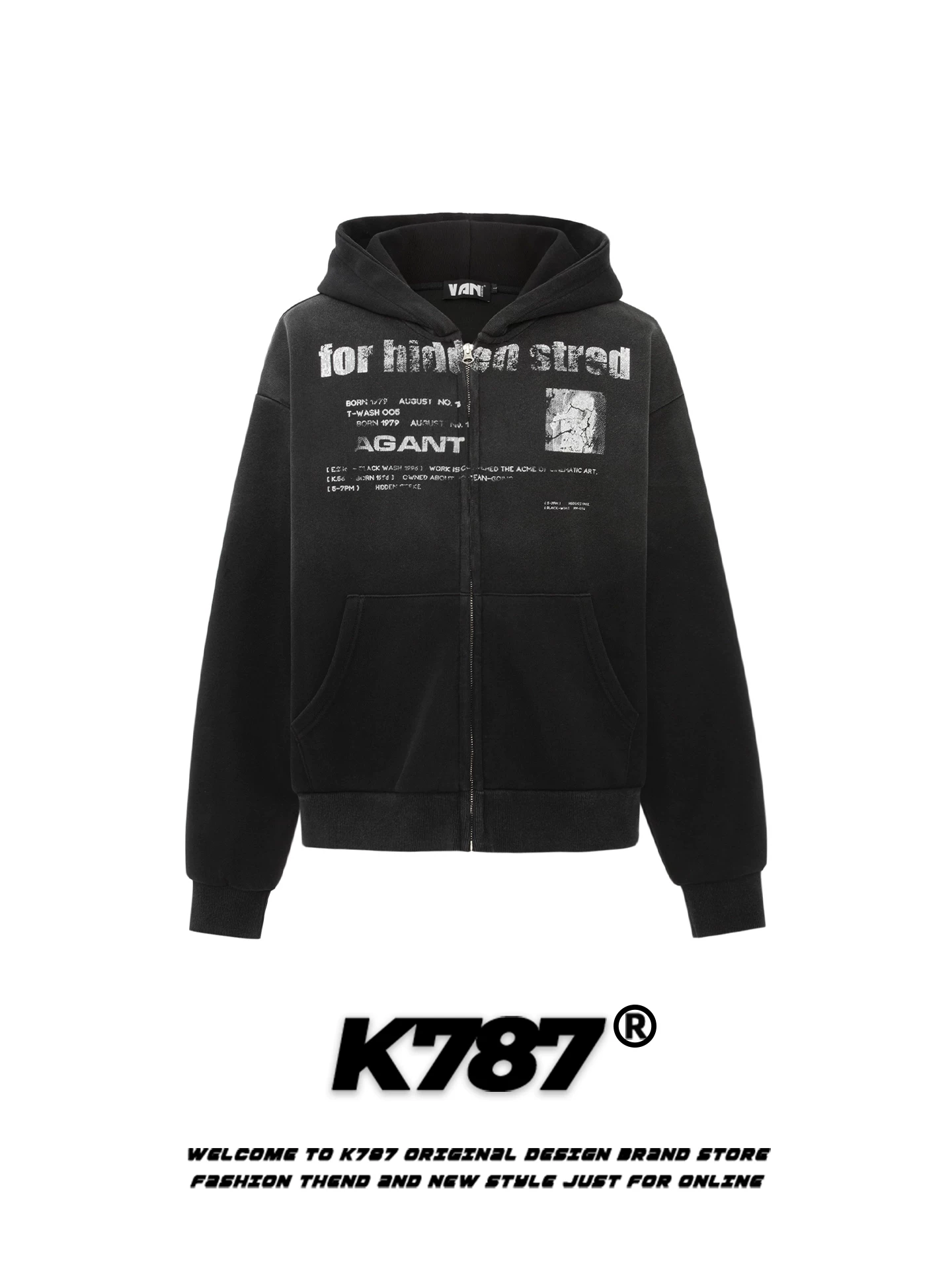 Áo khoác cardigan có mũ trùm đầu in chữ kiểu Mỹ cổ điển, phong cách retro, unisex, rộng rãi, hợp thời trang, dành cho cặp đôi.