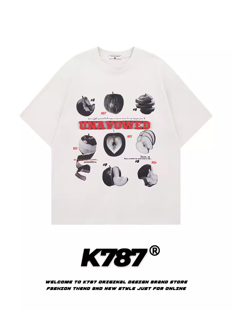 Áo thun ngắn tay kiểu Mỹ cổ điển K787 dành cho nam và nữ, phong cách lười biếng, áo đôi mùa hè 2025