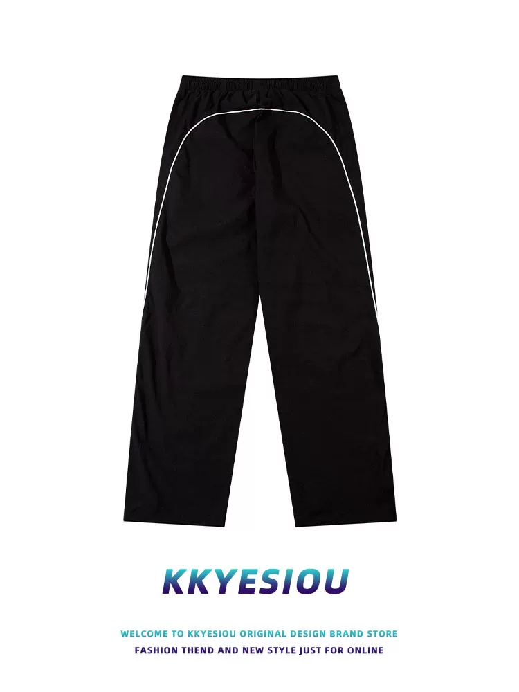 Quần thể thao thiết kế thời trang KKyesiou, phong cách đường phố, unisex, dáng rộng, hip-hop, đa năng, ống thẳng