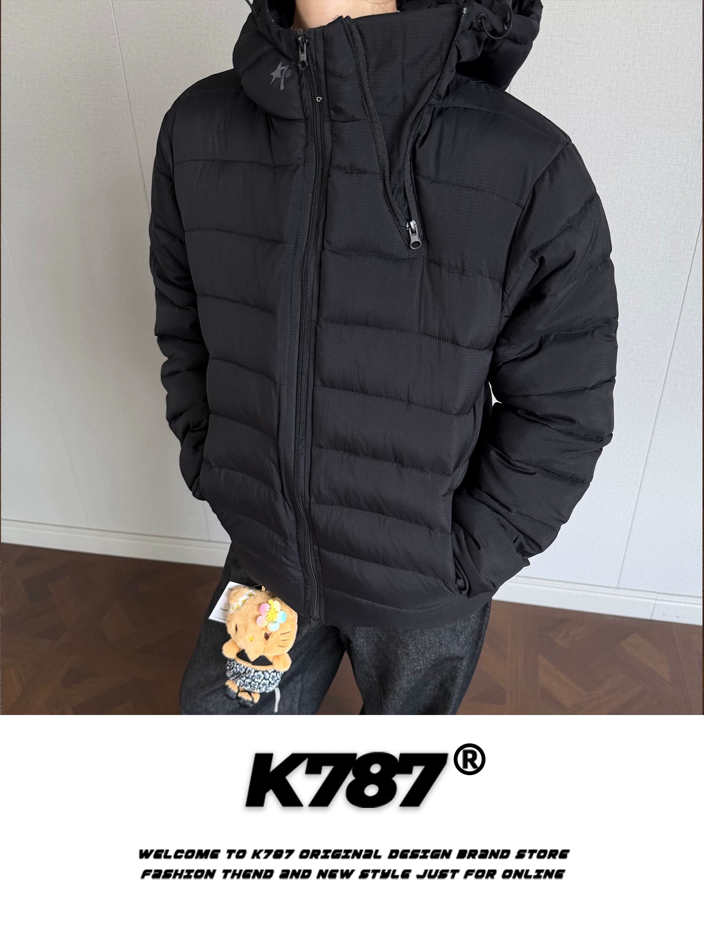 Áo khoác cotton có mũ trùm đầu kiểu Mỹ K787 dành cho nam và nữ, ấm áp, nhẹ, áo khoác phao dày dặn dành cho cặp đôi mùa đông.