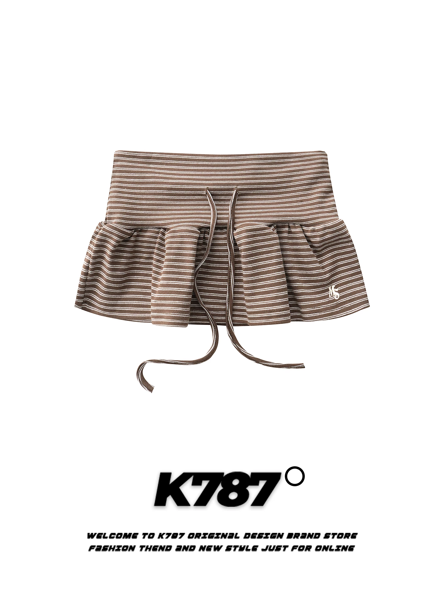 Váy buộc dây sọc cổ điển kiểu Mỹ K787 dành cho nữ, kiểu dáng thắt eo giản dị, phong cách cô gái cá tính, phong cách lười biếng, phong cách ngọt ngào và cá tính, váy ngắn tôn dáng.