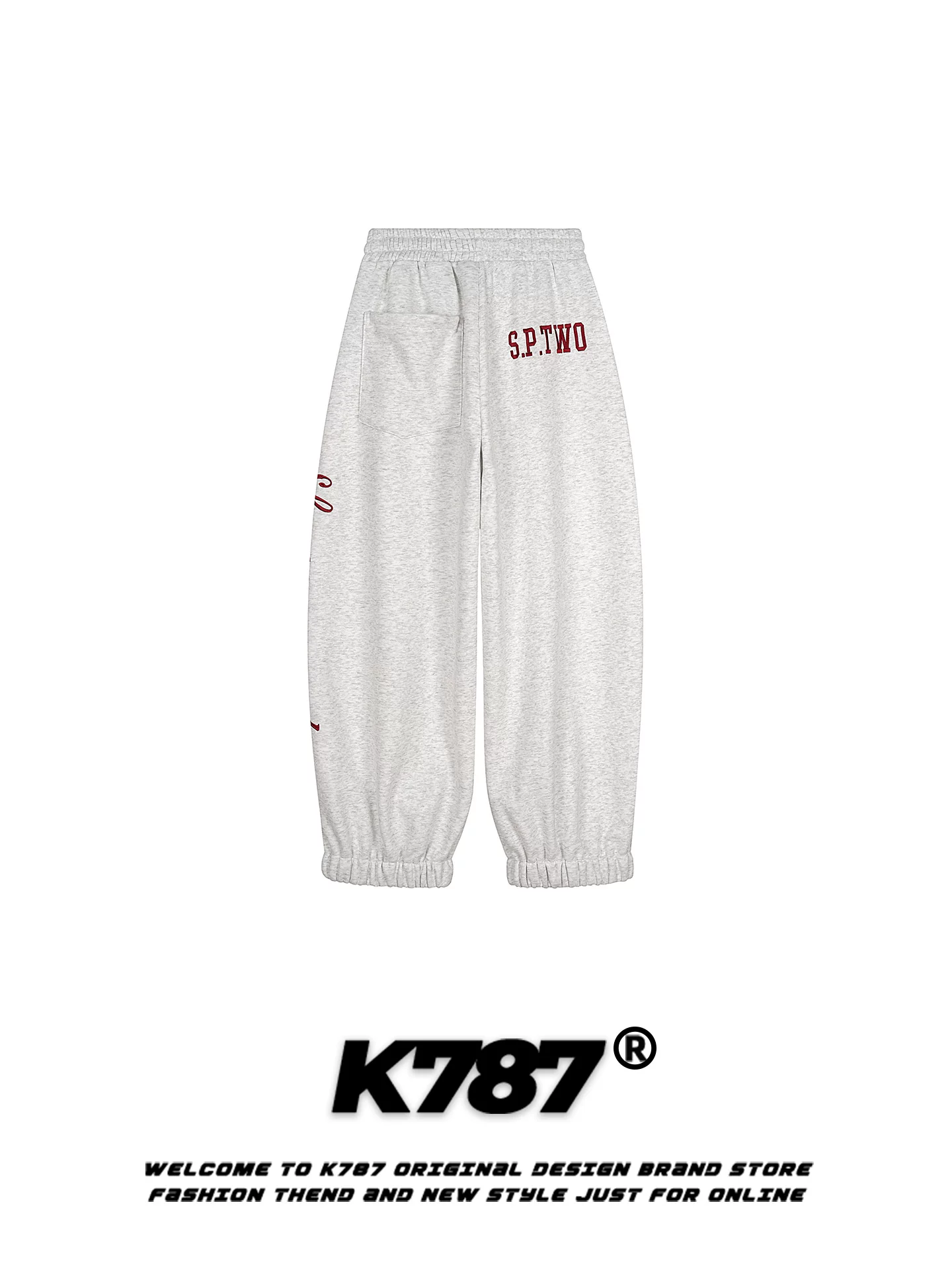 Quần jogger thể thao rộng ống, kiểu dáng unisex, chất liệu thun kiểu Mỹ K787, có thêu chữ bên hông.