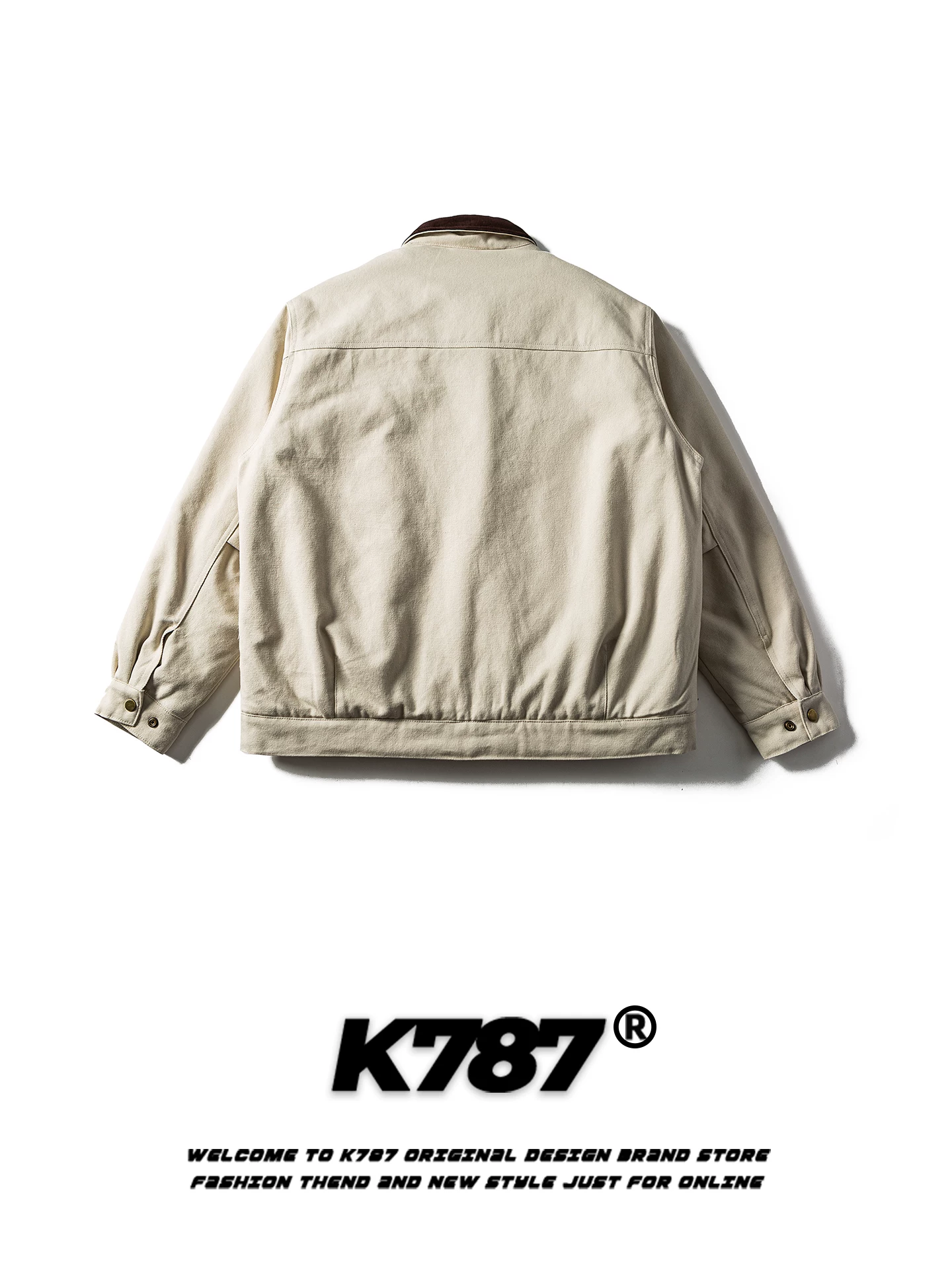 Áo khoác cotton unisex kiểu dáng cổ điển Mỹ K787, phối họa tiết thêu chữ, kẻ caro, phối vải, có cổ, ấm áp, kiểu dáng thời trang, thương hiệu nổi tiếng.