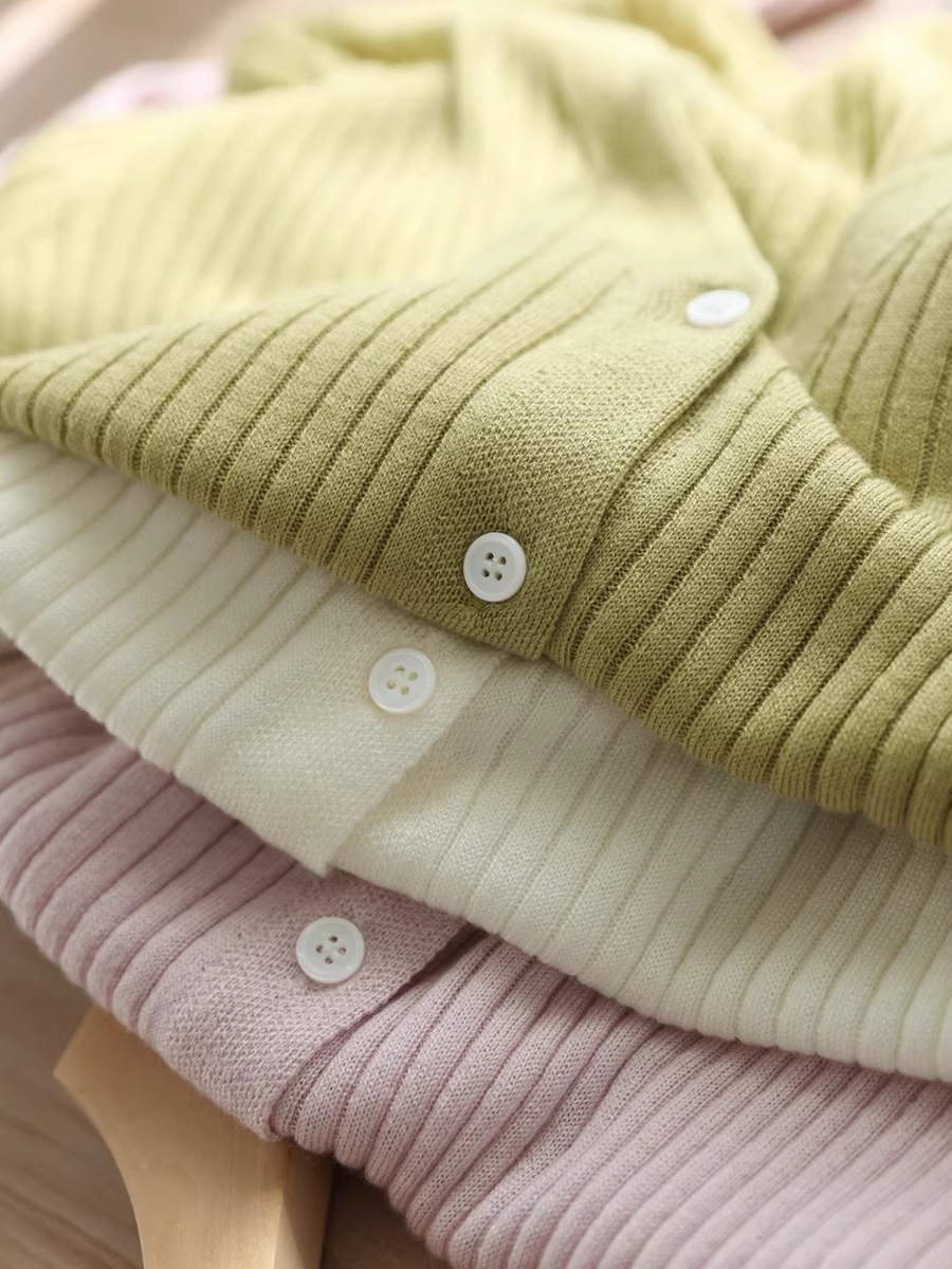 Áo cardigan len lụa cao cấp 48 sợi, kiểu dáng mới xuân hè, cổ V, tay dài, màu trơn, dành cho nữ