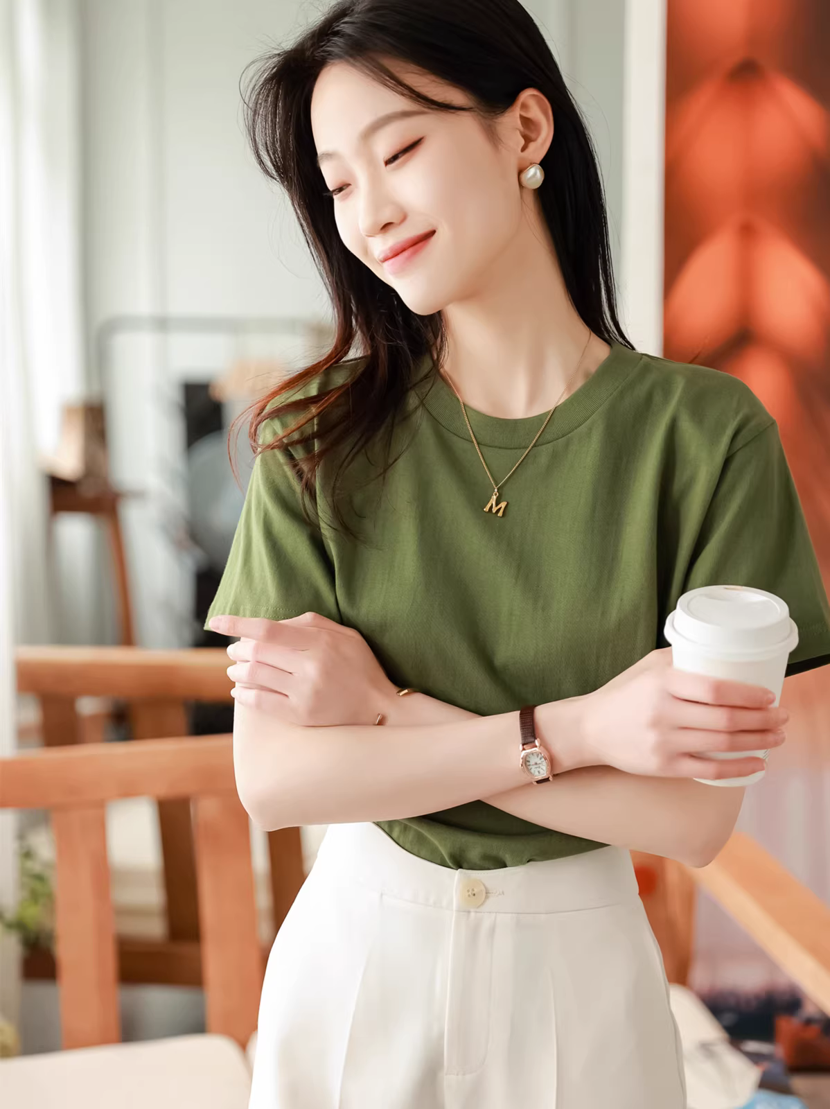 【Áo thun ngắn tay bằng cotton dài sợi Tân Cương 230g】Chất liệu tốt, chất lượng cao! Nhiều lựa chọn màu sắc, unisex.