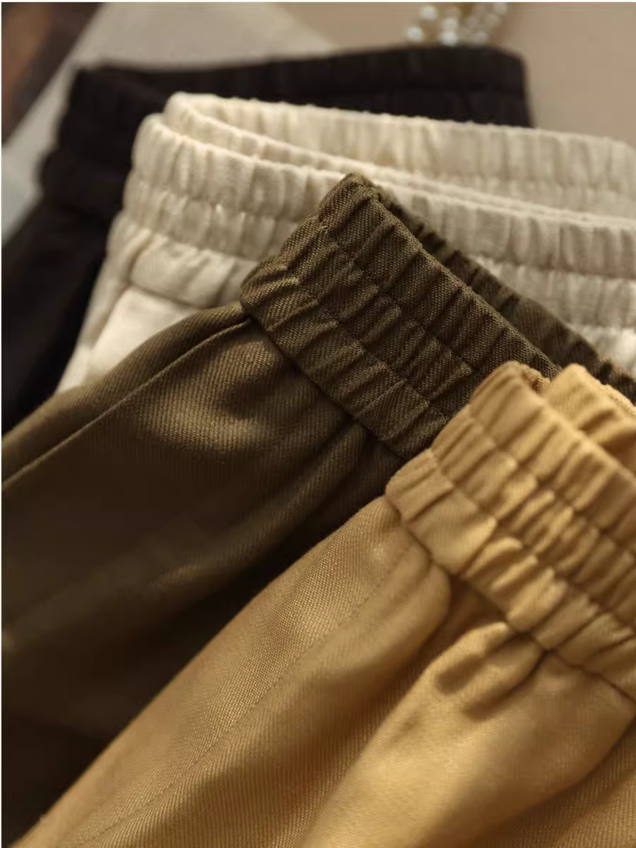 Quần short vải lanh Tencel hạng nặng! Được nâng cấp với số lượng sợi cao, mật độ cao, mát mẻ và thoáng khí trong mùa hè, dáng rộng, kiểu dáng chữ A giúp thon gọn dành cho nữ.