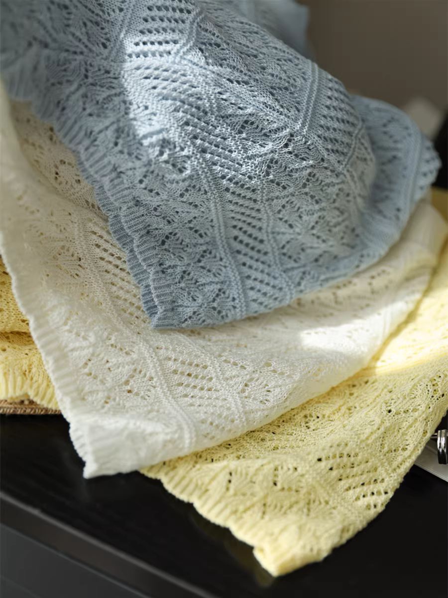 Áo cardigan ngắn tay cổ tròn dệt kim rỗng thoáng mát bằng vải lanh lyocell mùa hè lãng mạn dành cho nữ mùa hè mới