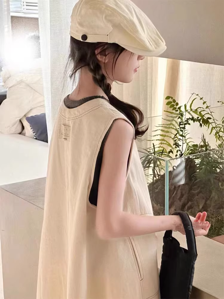 Quần áo trẻ em mùa xuân hè mới về thiết kế độc đáo cho trẻ em váy denim váy vest váy thời trang đa năng váy bé gái phù hợp với gia đình