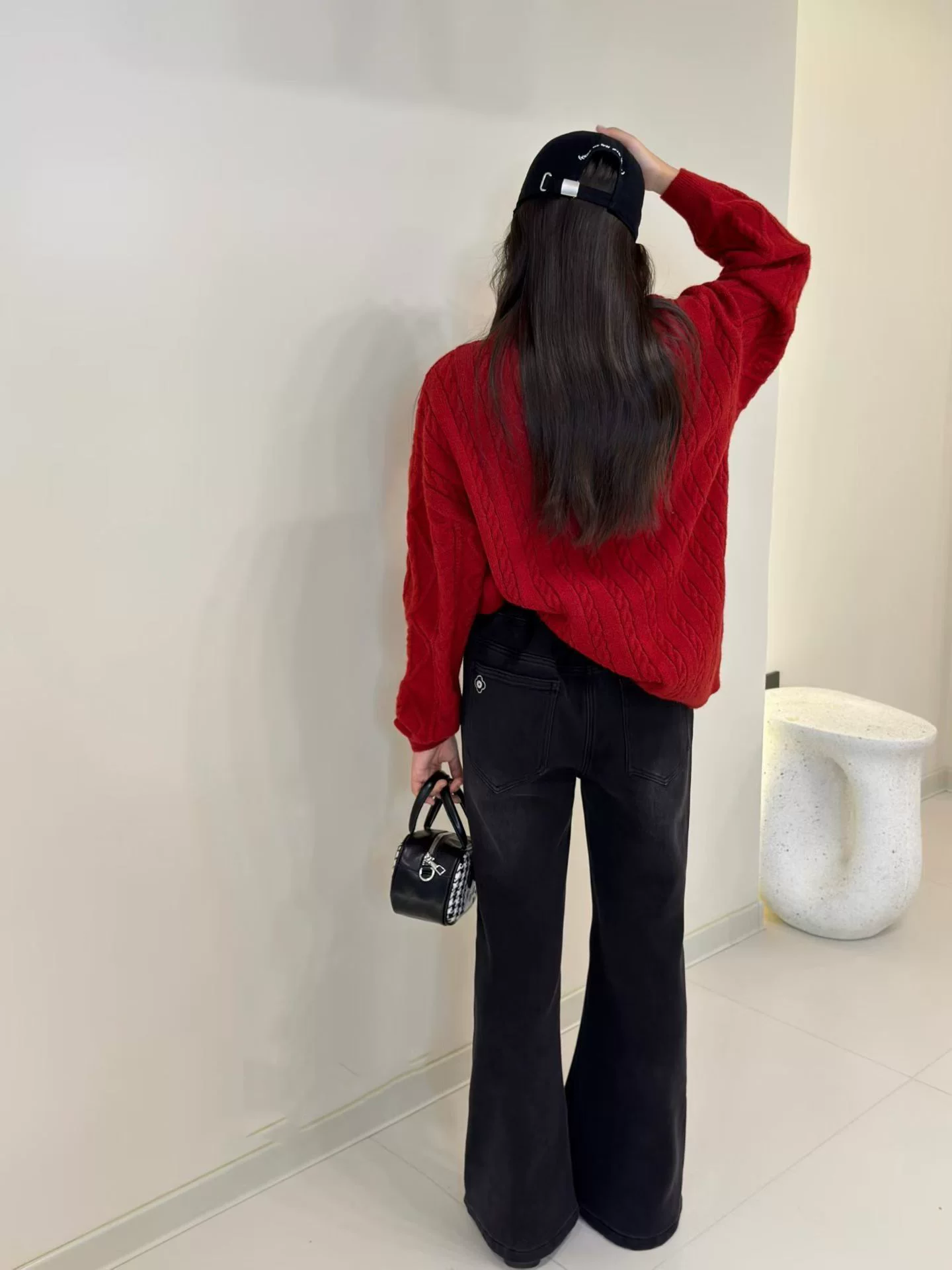 Quần jean lót lông cừu dành cho mùa thu đông, kiểu dáng hẹp, ống rộng, rộng rãi, dày dặn, ống thẳng, quần áo trẻ em thường ngày và sành điệu dành cho bé gái.