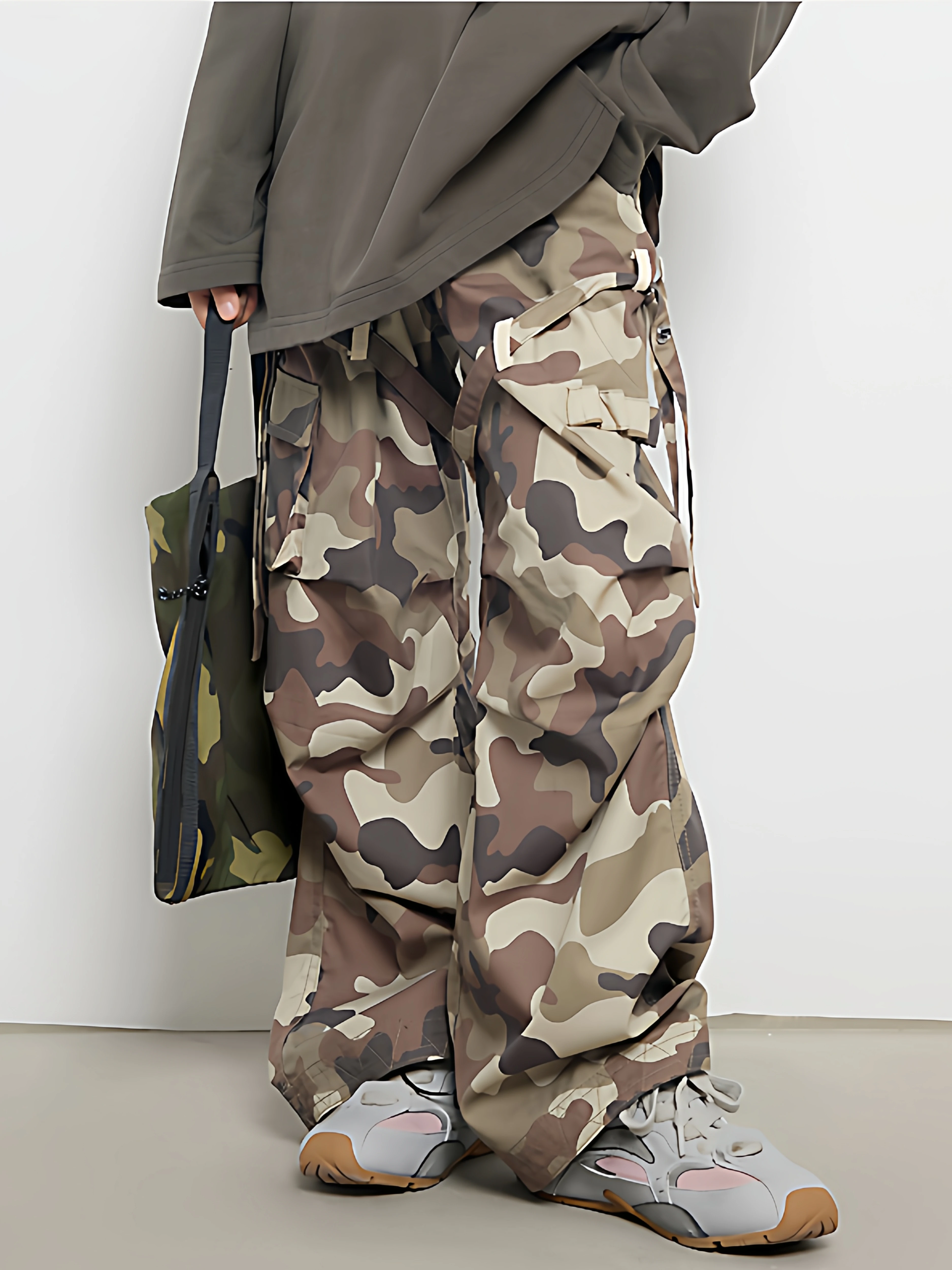 Quần kaki mùa thu 2025 kiểu mới cho bé gái, quần cargo thời trang đa năng cho bé trai, quần ống rộng thẳng cho trẻ lớn