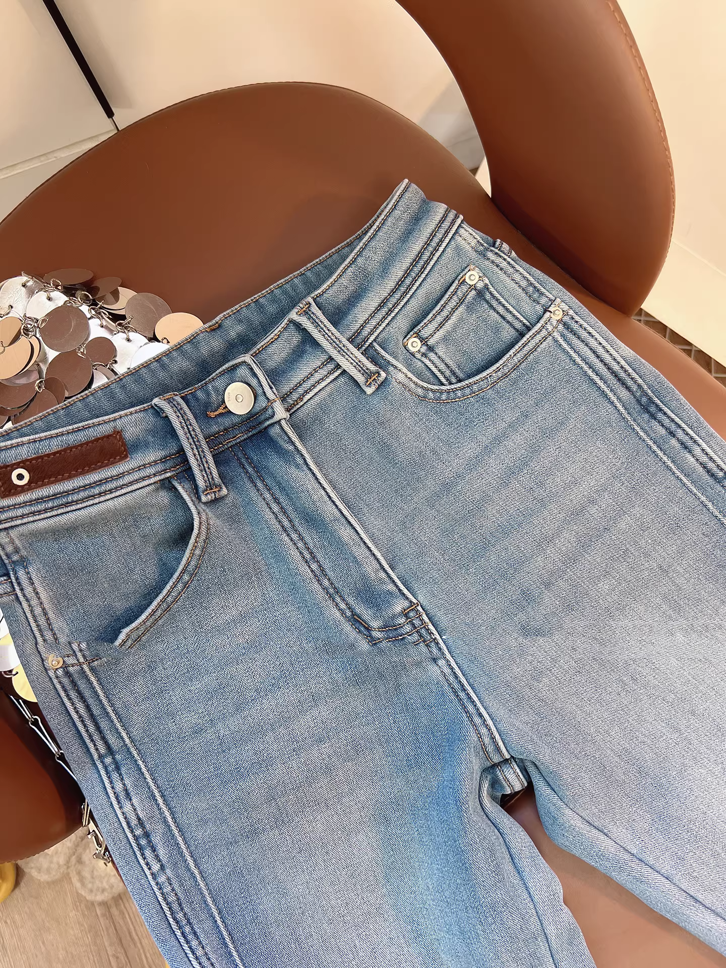 Quần jean ống loe cho nữ, mùa thu đông, lót lông cừu, dày dặn, co giãn, quần ống loe cổ điển cho bé gái, tôn dáng, tôn dáng cho người nhỏ nhắn, quần áo trẻ em hợp thời trang.