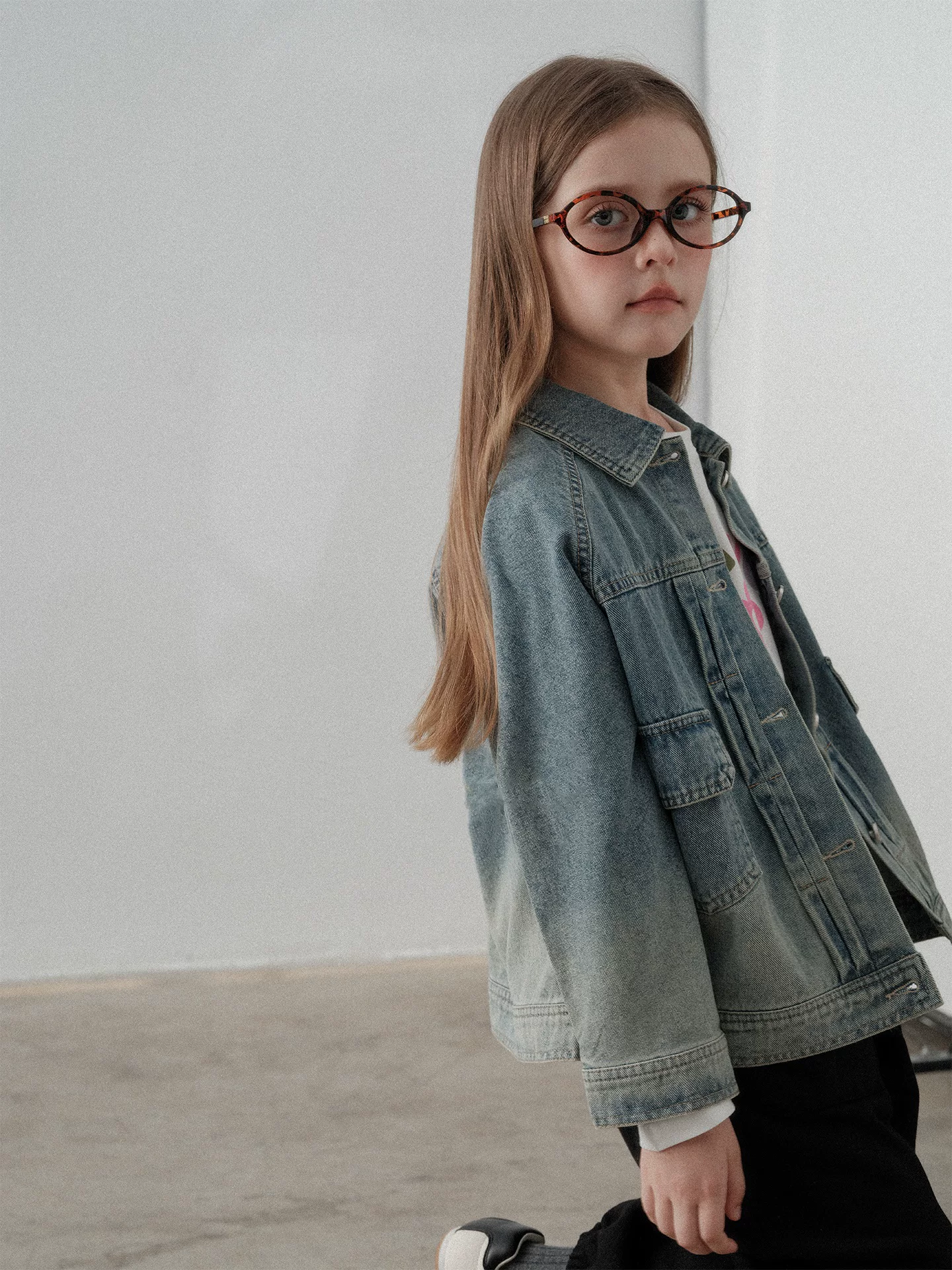 Áo khoác denim gradient dành cho nữ Áo khoác trẻ em mùa xuân thu đa năng dáng rộng dáng rộng dài tay áo dành cho học sinh nam hợp thời trang