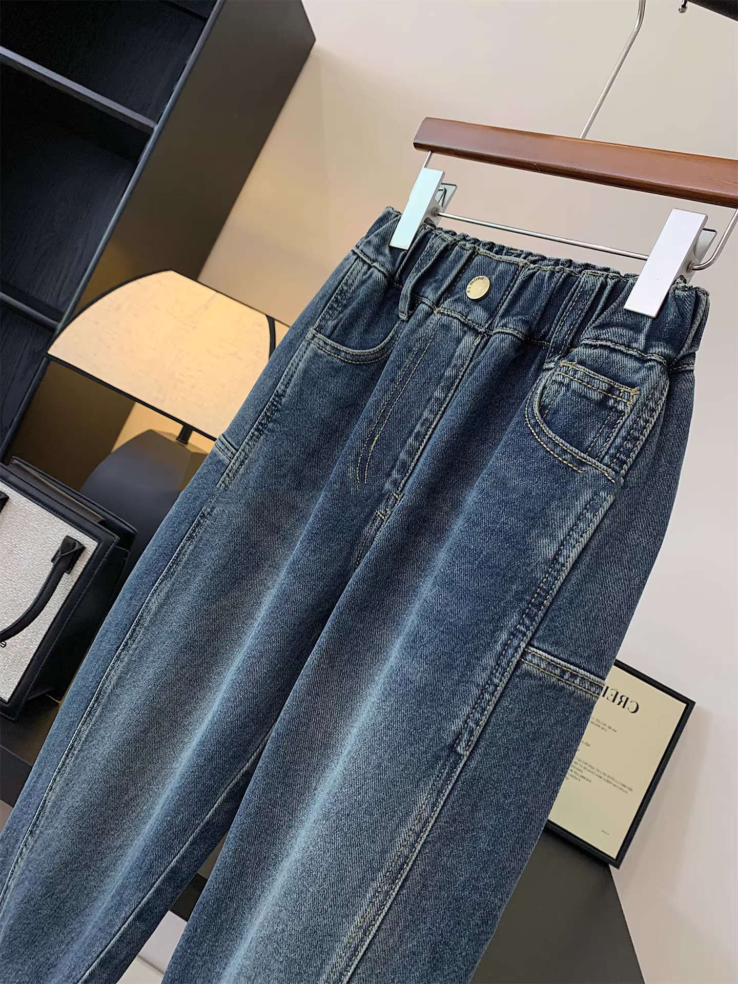 Quần jean nam và nữ, quần âu đa năng phong cách Hàn Quốc, quần bố dáng rộng, quần ống thẳng, quần dài, phong cách mùa thu