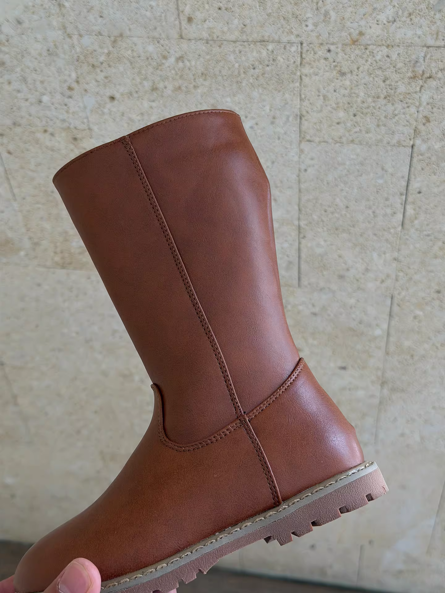 Giày bốt dài giữ ấm lót lông cừu kiểu retro mùa đông 2025 dành cho bé gái, giày da thời trang đa năng, kiểu Martin