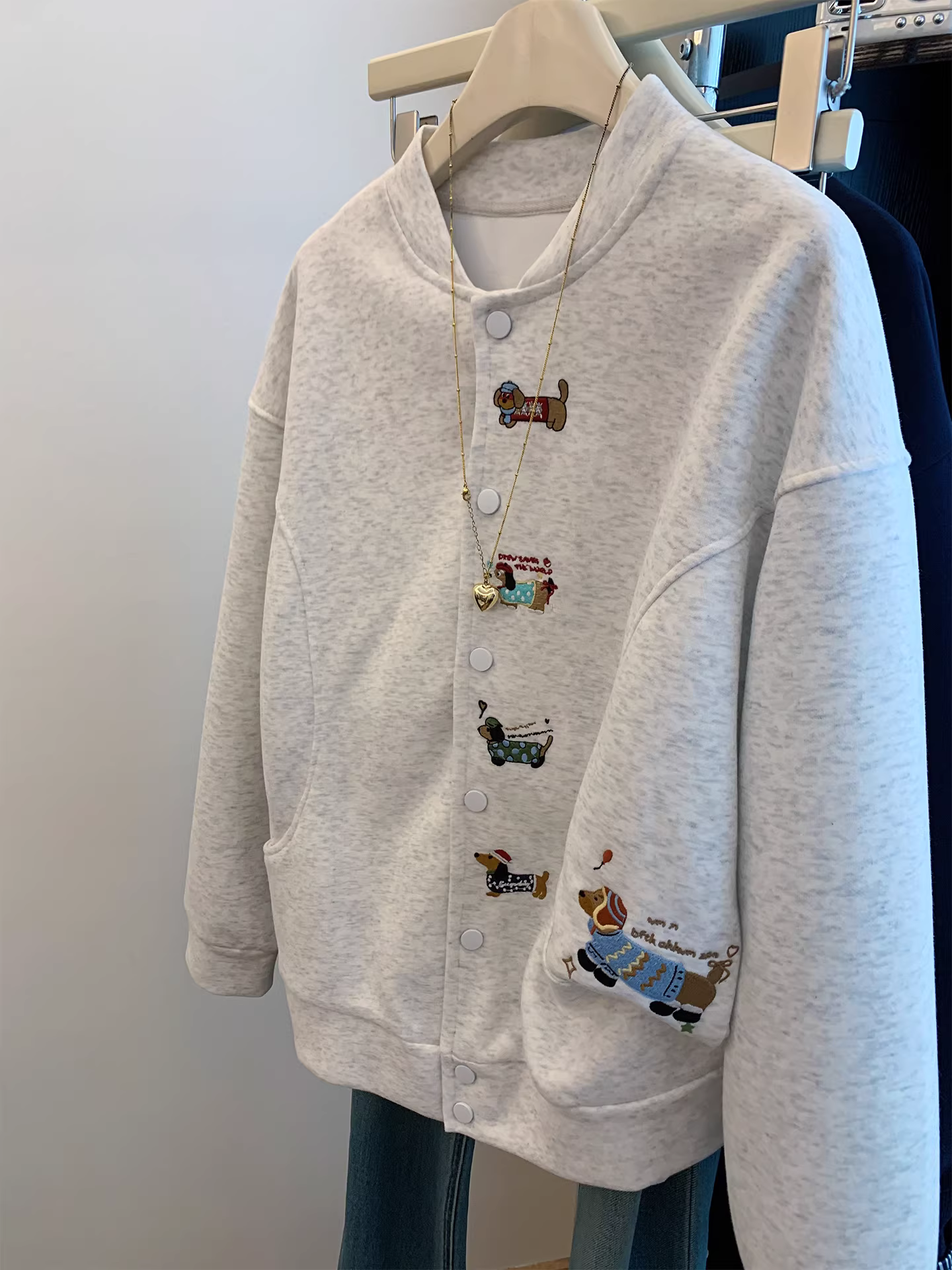 Áo khoác thường ngày cho bé gái áo khoác ngoài mùa thu quần áo trẻ em dáng rộng phong cách đa năng dành cho học sinh nhỏ nhắn hợp thời trang