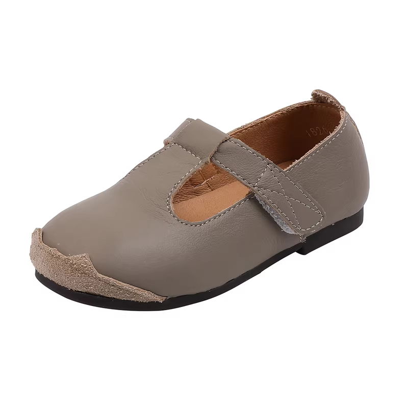 Giày da thật cho bé gái 2025, giày trẻ em, giày công chúa, giày thường, chống đá, mềm mại, size trung bình và lớn, giày da bò cho bé