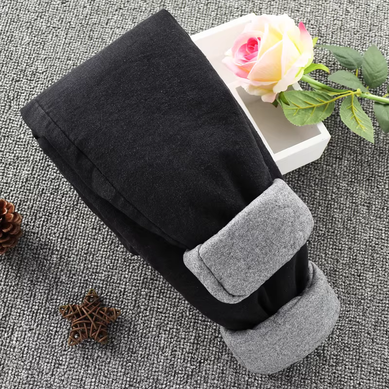 Quần jeans dày lót lông cừu cho trẻ em mùa đông 2025, quần cotton dày giữ ấm cho bé trai, quần cotton cho bé gái