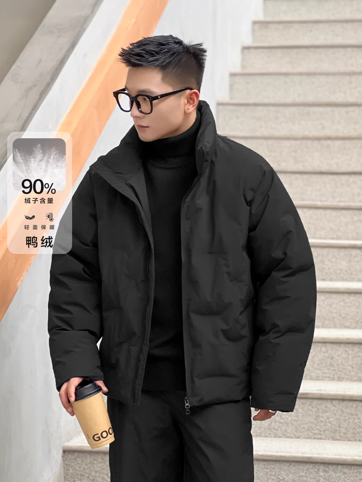 Trang phục số 22: Áo khoác giữ ấm mùa đông bằng lông vịt trắng 90% chống thấm nước Teflon ba lớp dành cho nam giới