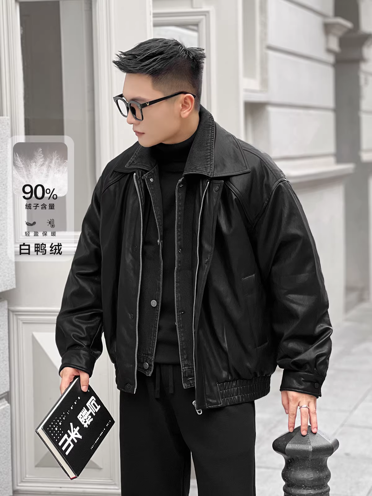 Số 22 mặc áo khoác lông vũ giả hai mảnh cao cấp, tiêu chuẩn quốc gia mới, màu trắng, chất liệu lông vịt, thiết kế ấm áp dành cho nam.