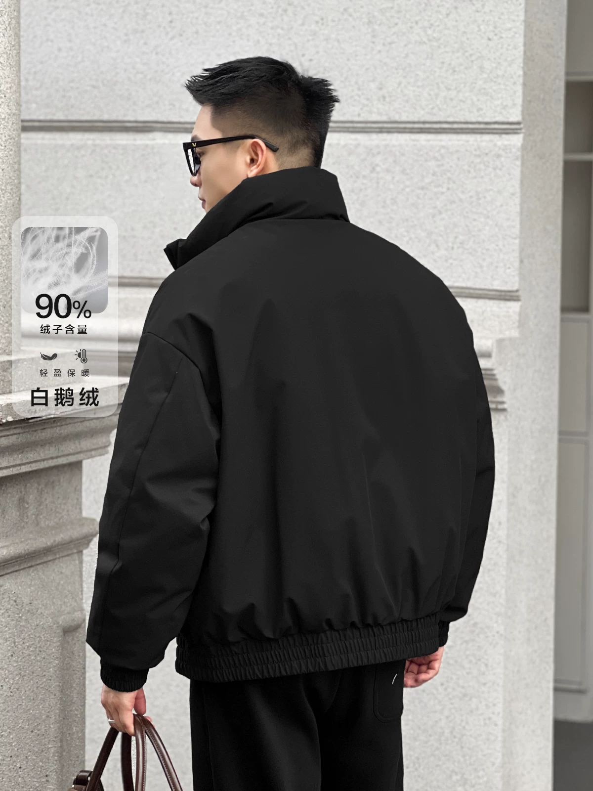 Số 22 mặc áo khoác phao cổ đứng màu trắng tiêu chuẩn quốc gia mới 90, áo khoác phao ấm áp dành cho nam, áo khoác mùa đông cao cấp.