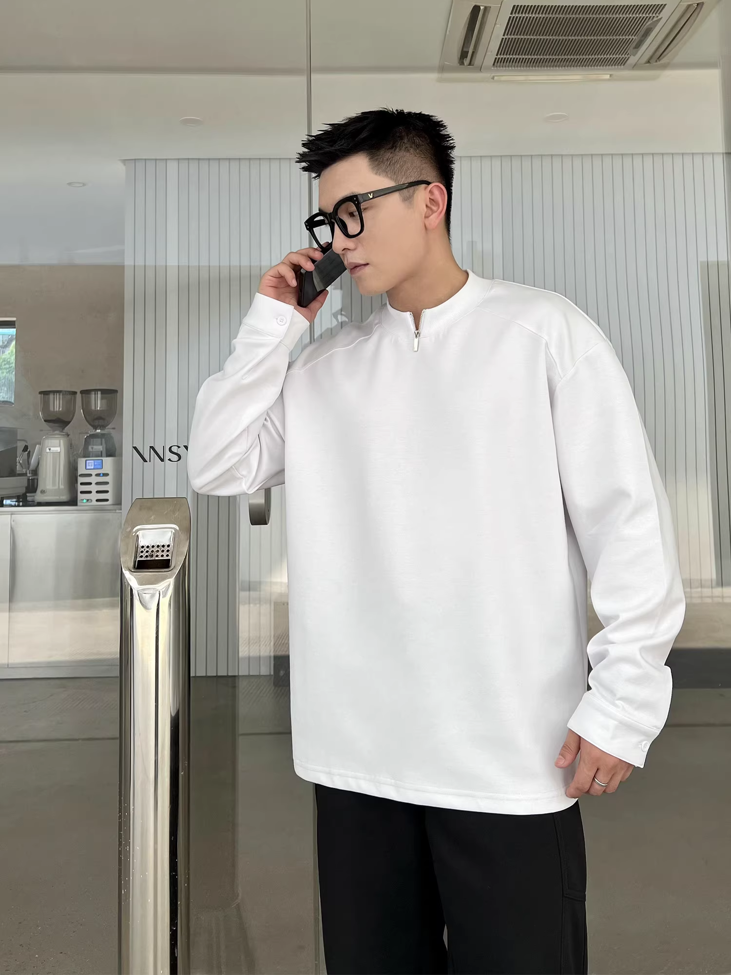 Trang phục số 22 [Thiết kế giúp vai trông rộng hơn] Áo thun dài tay cho nam, áo nỉ thu đông, áo sơ mi đơn giản