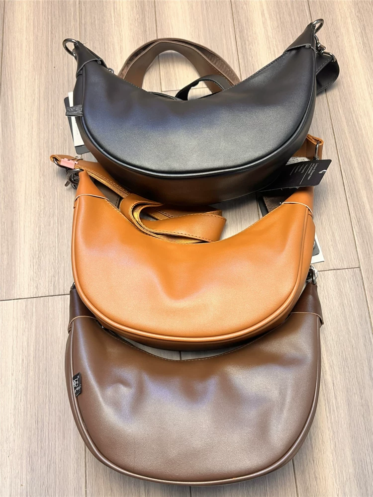 Túi đeo chéo nam thời trang đa năng kiểu dáng mới 2025, túi đeo vai đơn cá tính, túi hình lưỡi liềm độc đáo, balo dạng bánh bao