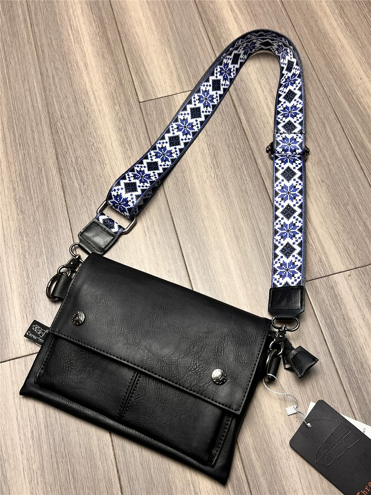 Túi đeo vai nhỏ ba ngăn kiểu Nhật Bản, túi đeo chéo nam, ba lô đeo ngực, túi đựng tiền xu và điện thoại ôm sát người