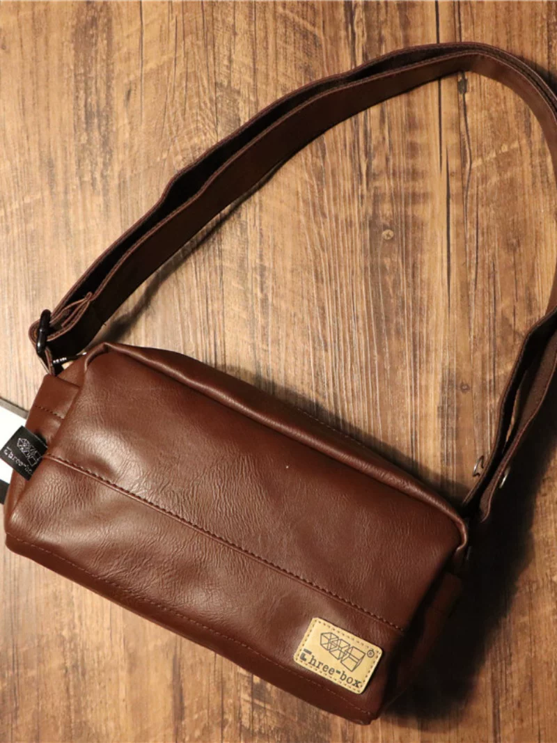 Túi đeo vai nam mini ba ngăn thời trang mới, balo unisex phong cách Nhật Bản và Hàn Quốc, túi đeo chéo đựng điện thoại kiểu retro