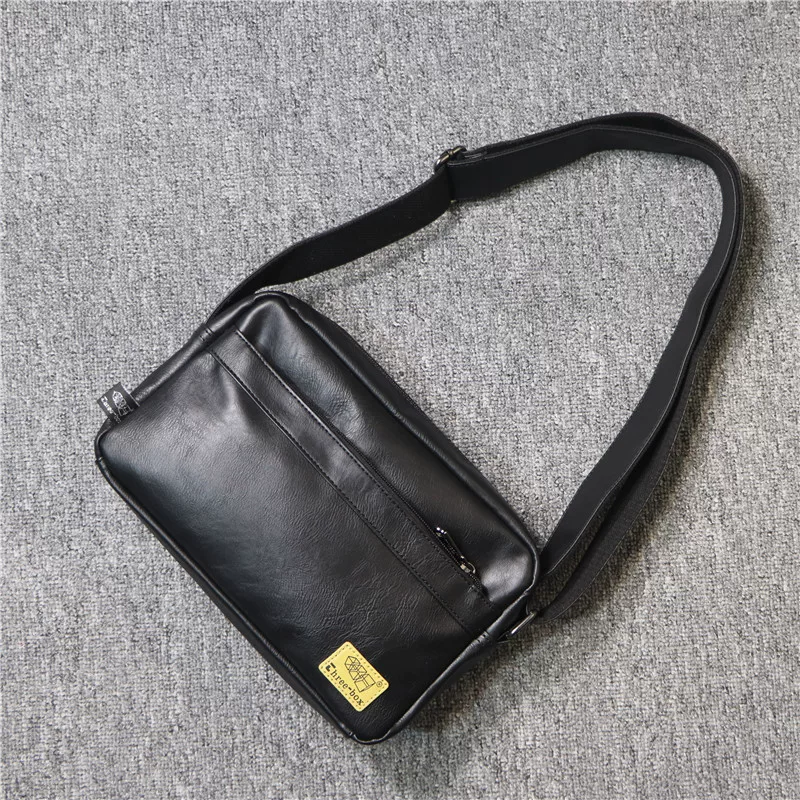 Túi đeo chéo nam thời trang hip-hop mới năm 2024, balo cá tính trẻ trung, phong cách retro, chất liệu da mềm, đựng iPad