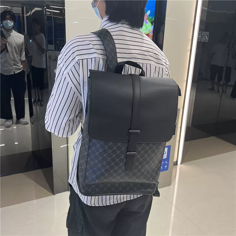 Ba lô nam kẻ caro thời trang 2025 phong cách Hàn Quốc và Nhật Bản, túi đeo chéo cầm tay, phong cách trường học, du lịch, đi học