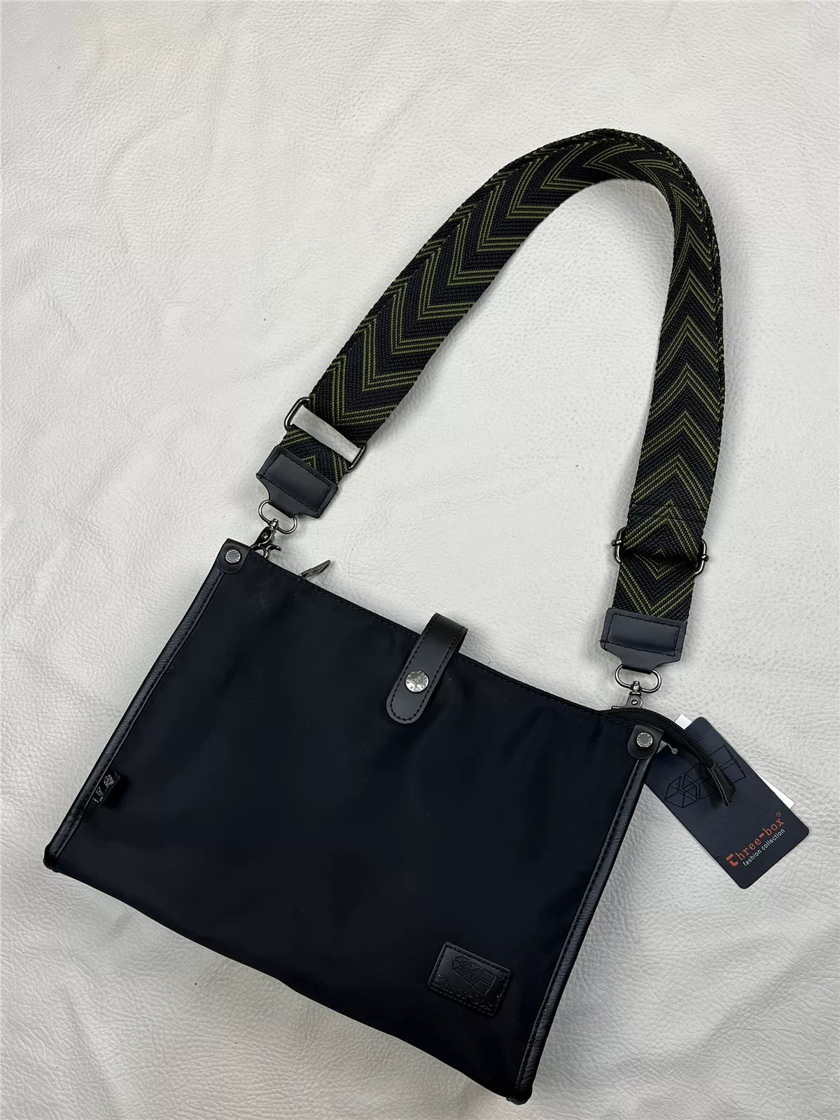 Túi đeo chéo nylon thời trang ba ngăn phong cách Nhật Bản khóa kéo vải Oxford túi đeo vai nam ba lô thể thao đi xe máy