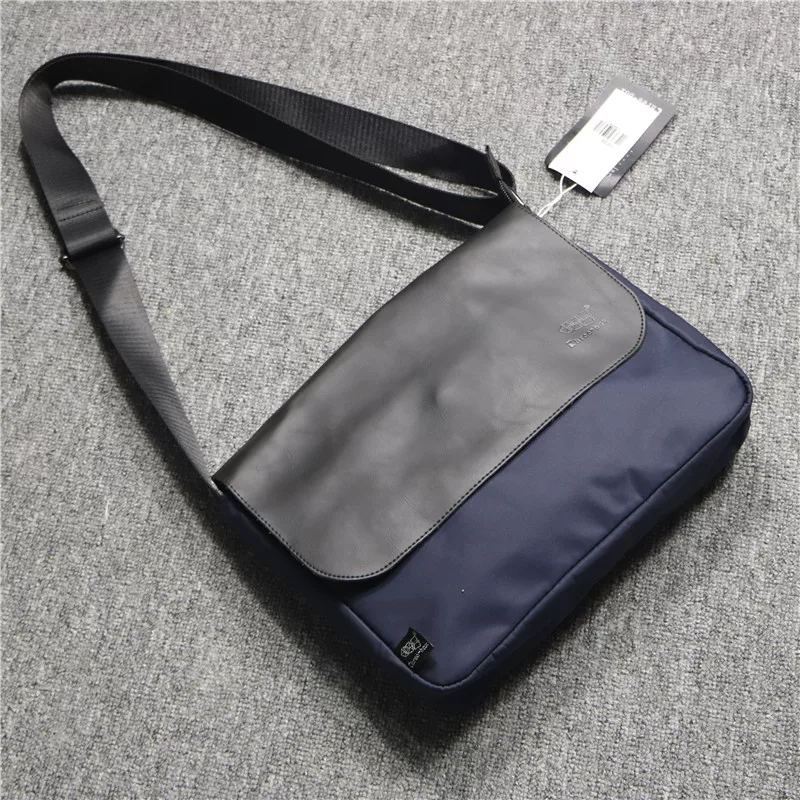 Túi đeo vai vải oxford nam thời trang threebox phong cách Nhật Bản giản dị, balo đeo chéo da ngựa điên cá tính, túi vải bố cá nhân hóa