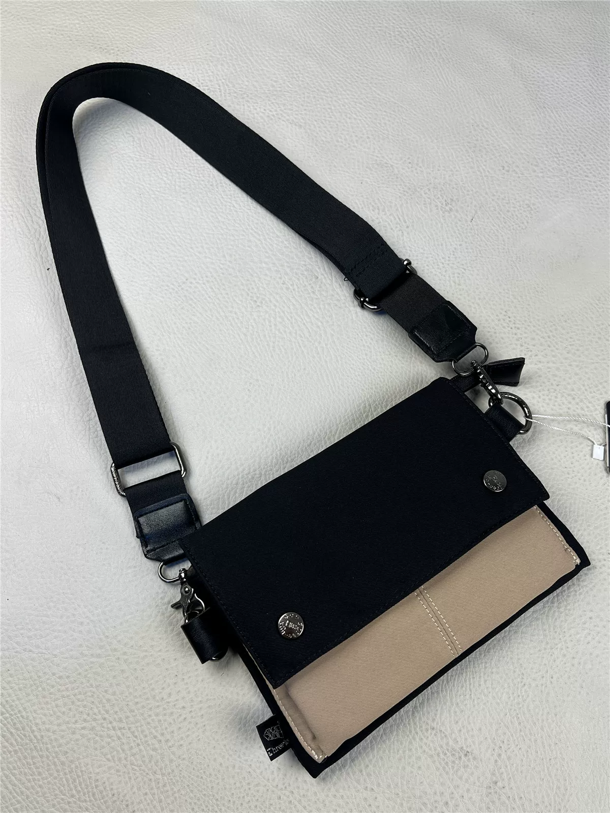 Túi đeo vai nam ba ngăn bằng vải canvas Nhật Bản và Hàn Quốc phong cách giản dị phong cách Nhật Bản thương hiệu thời thượng túi đeo chéo bằng vải cotton nguyên chất ba lô nhỏ thời trang