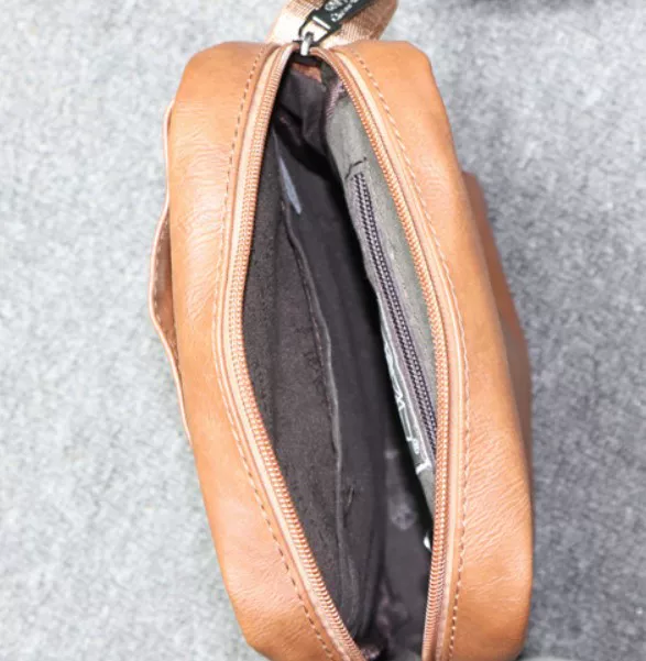 Túi đeo vai nam Threebox phong cách Nhật Bản đeo chéo nam phong cách retro hợp thời trang ba lô da mềm hình vuông túi xách