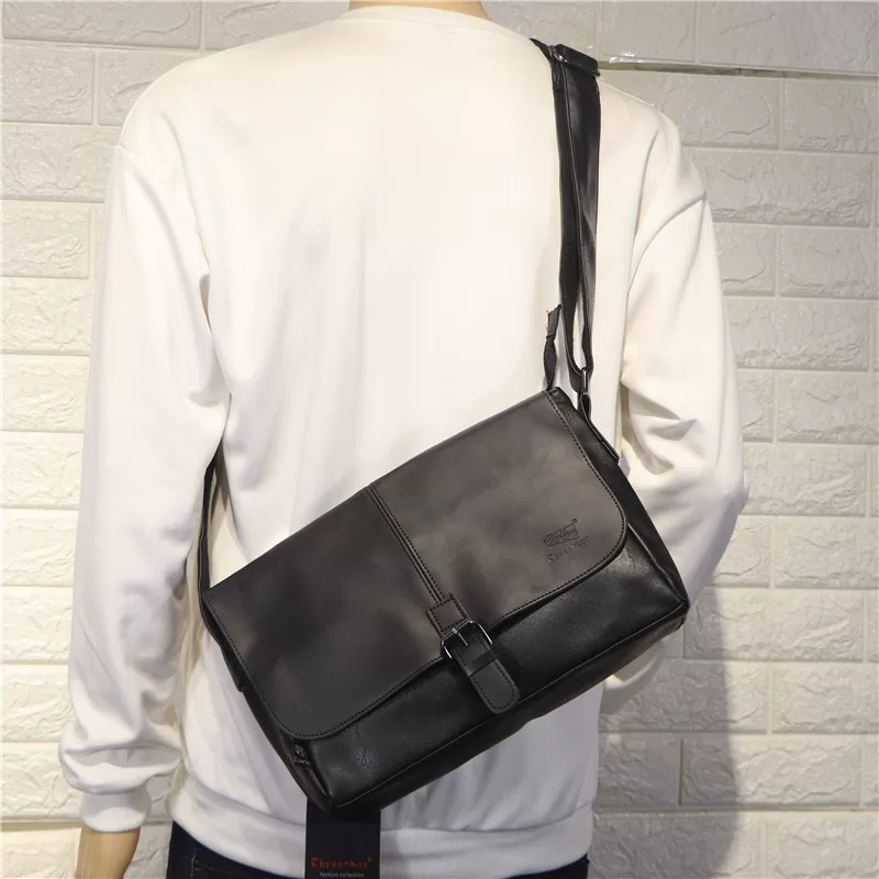 Túi đeo chéo nam thời trang Hàn Quốc kiểu dáng mới 2024, phong cách casual, khóa cài, unisex, dùng được cho cả đi làm và đi xe máy