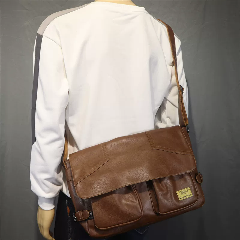 Túi đeo chéo nam cỡ lớn phong cách Hàn Quốc và Nhật Bản ba ngăn phong cách Hàn Quốc túi đeo chéo thời trang du lịch ngoài trời túi đeo vai nam