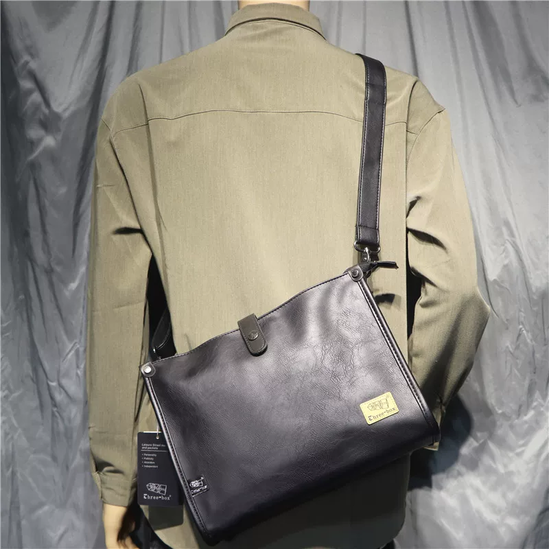 Túi đeo chéo nam phong cách Hàn Quốc và Nhật Bản thời thượng 2024, đơn giản, năng động, thích hợp cho công việc, thương hiệu thời trang, balo nam trẻ trung