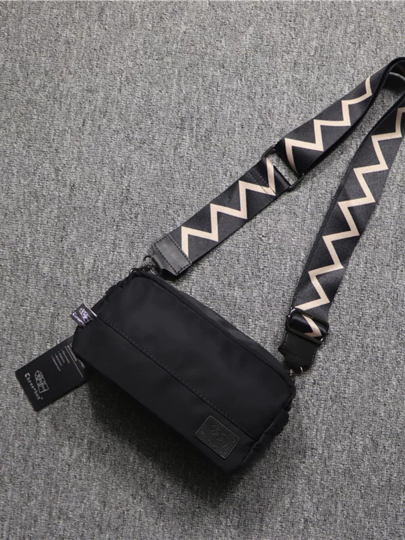 Ba hộp túi đeo vai nam vải Oxford kiểu Nhật Bản phong cách Hàn Quốc, túi đeo chéo thời trang giản dị dành cho nam và nữ có ruy băng sọc, ba lô nhỏ.