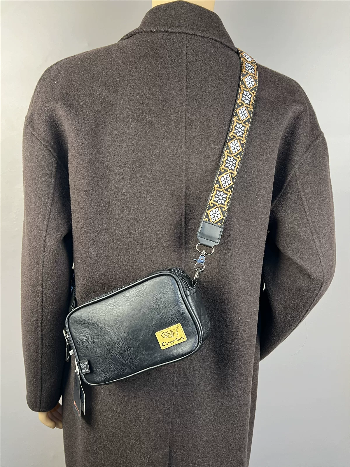 Túi đeo vai nam phong cách Hàn Quốc hợp thời trang da mềm họa tiết ca rô retro túi đeo chéo ba lô nam