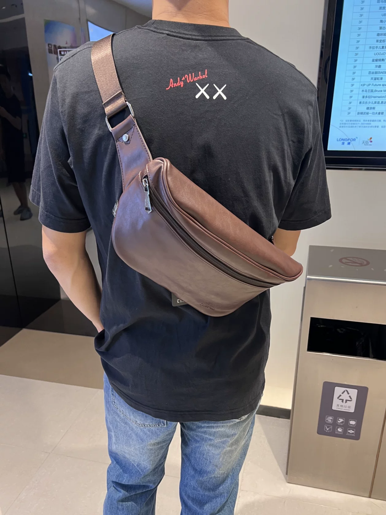 Túi đeo chéo ba ngăn phong cách Hàn Quốc bằng da mềm sức chứa lớn dành cho nam giới phong cách retro đa chức năng túi đeo thắt lưng túi đeo chéo một vai