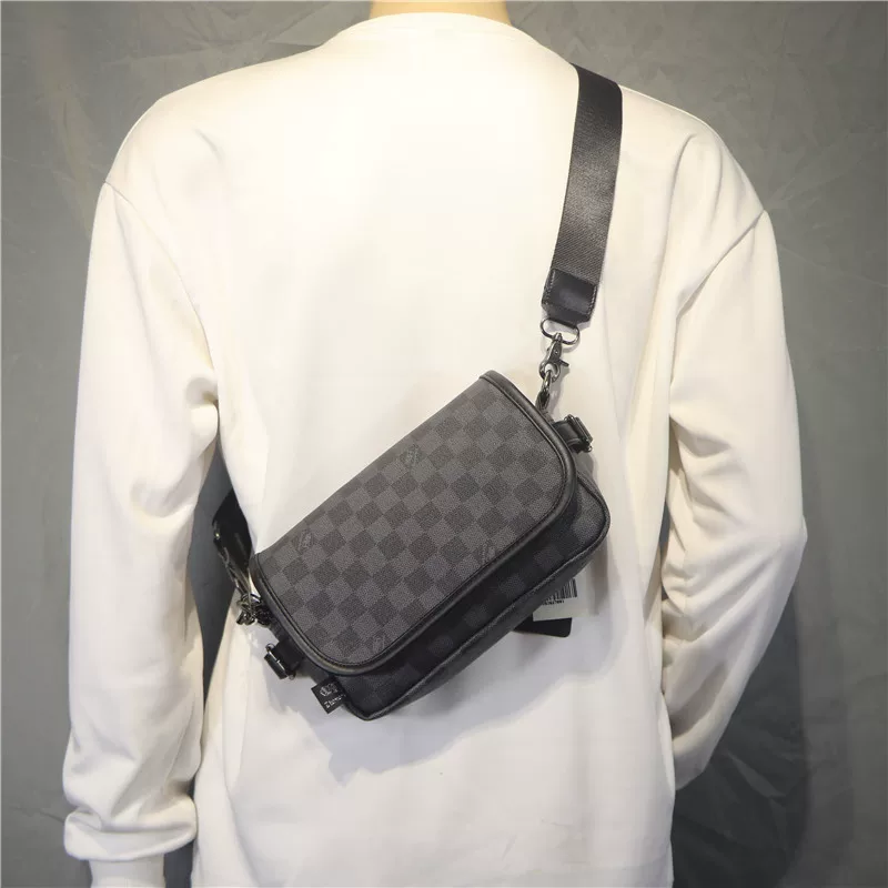 Túi đeo vai nam ba ngăn thời trang cá tính, túi đeo chéo nhỏ, túi ngực cá nhân hóa, balo đeo chéo phong cách đường phố