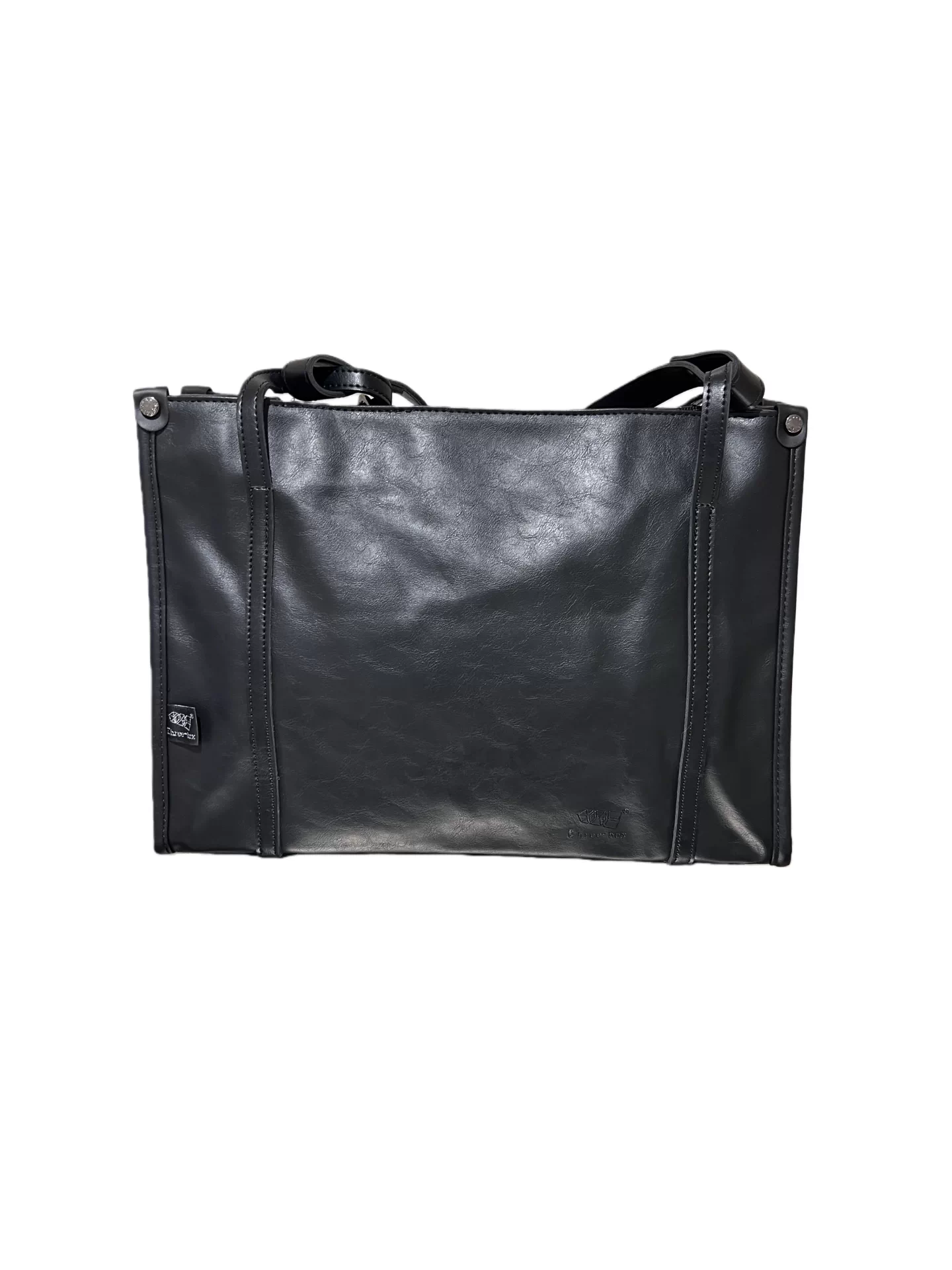 Túi xách nam da PU đen thời trang 2026, túi tote cỡ lớn, túi đi làm đơn giản, đeo vai, đeo chéo, kiểu dáng hiện đại