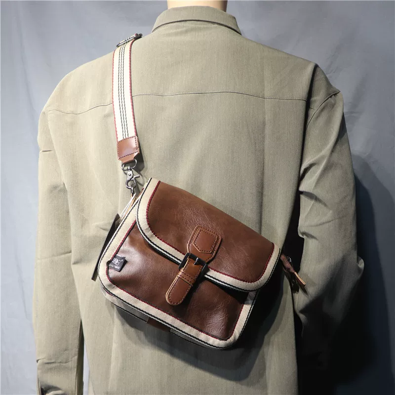 Túi đeo vai nữ thời trang ba ngăn 2024, túi đeo chéo nam cá tính phong cách đường phố Hàn Quốc và Nhật Bản, túi nam dệt vintage