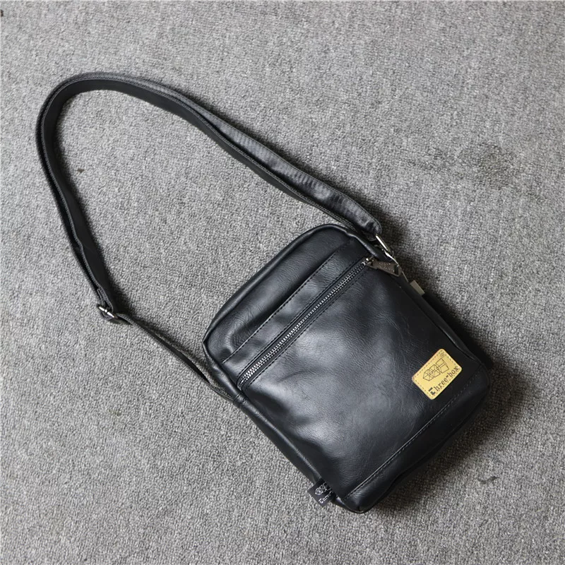 Túi đeo vai nam Threebox phong cách Nhật Bản đeo chéo nam phong cách retro hợp thời trang ba lô da mềm hình vuông túi xách