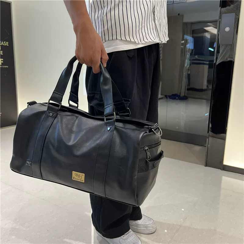 Ba hộp túi xách nam du lịch thương hiệu thời thượng, túi đeo chéo phong cách Nhật Bản giản dị, túi du lịch ngoài trời cỡ lớn, túi đeo vai da mềm.