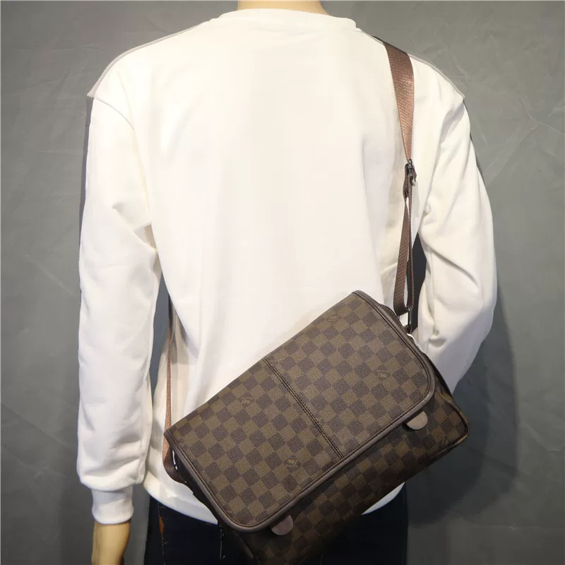 Túi đeo vai unisex ba ngăn đơn giản và phong cách, kiểu dáng caro Nhật Bản và Hàn Quốc, balo đeo chéo, túi đeo vai học sinh, túi đeo xe máy