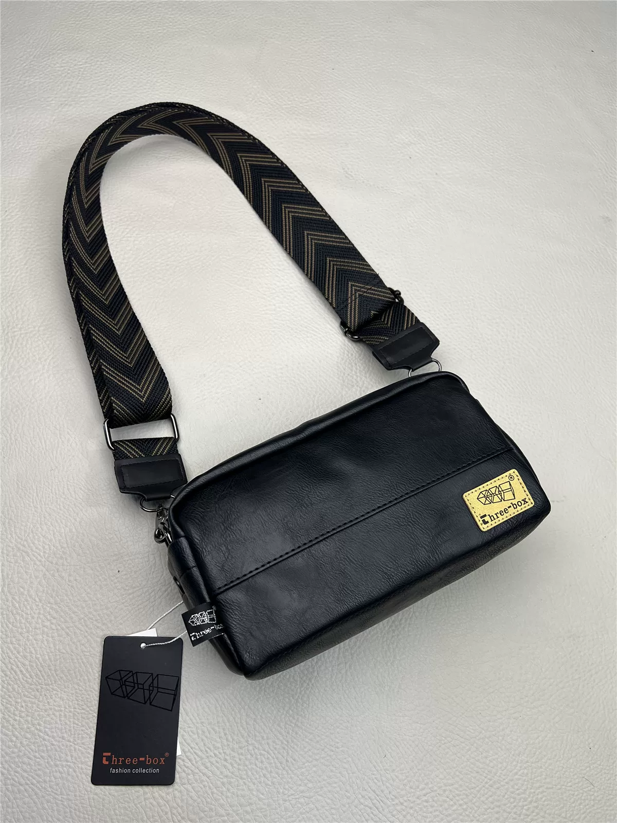 Túi đeo vai nam kiểu Nhật Bản và Hàn Quốc threebox, túi vuông nhỏ thời trang, ba lô thể thao ngoài trời, túi đeo chéo unisex