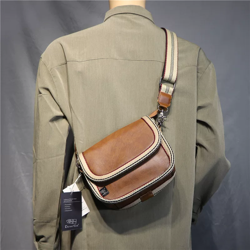 Túi đeo chéo nhỏ thời trang Hàn Quốc 2024, kiểu dáng trẻ trung, nhiều màu sắc, sọc, dành cho nam và nữ