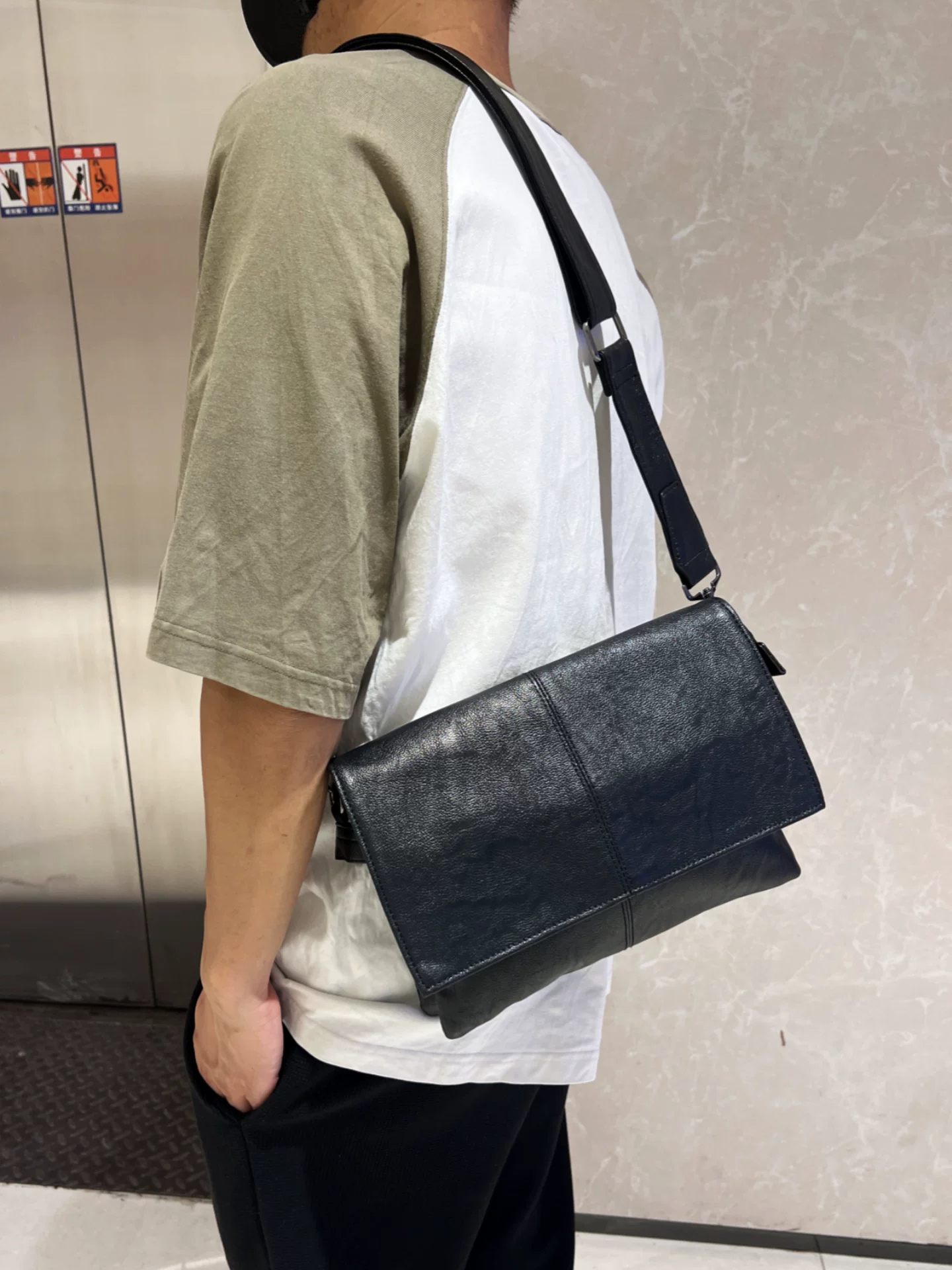 Túi đeo chéo nam da thật kiểu Hàn Quốc 2025, túi đeo vai thời trang công sở, túi cầm tay đa ngăn hợp thời trang, túi nữ