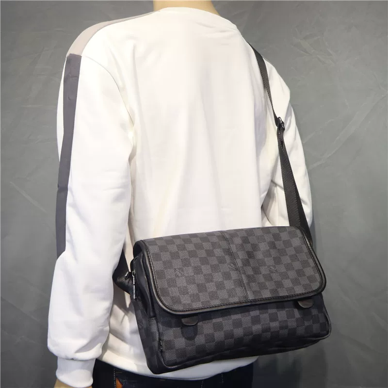 Túi đeo vai unisex ba ngăn đơn giản và phong cách, kiểu dáng caro Nhật Bản và Hàn Quốc, balo đeo chéo, túi đeo vai học sinh, túi đeo xe máy